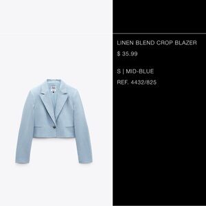 Zara cropped blazer. Never worn. No tags.